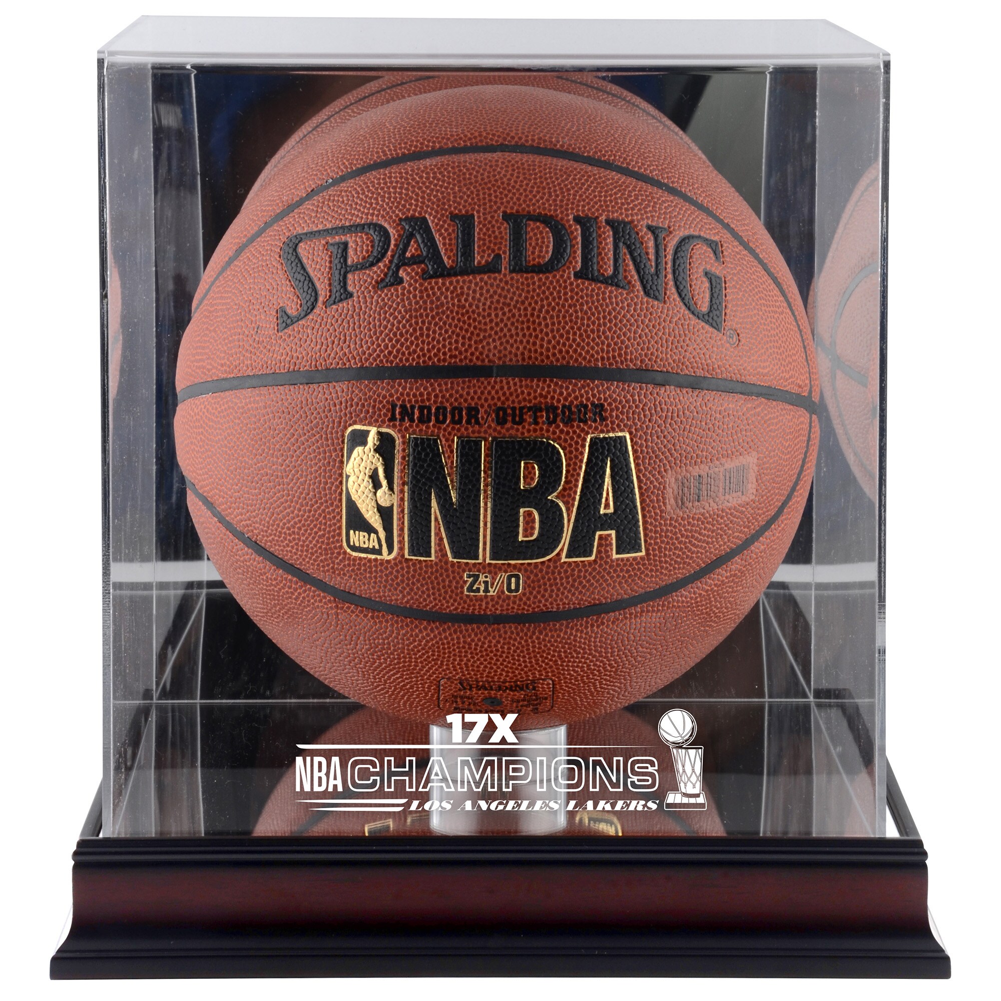 Los Angeles Lakers Mahogany Framed 17X NBA Finals Champions Logo Basketball  Display Case 